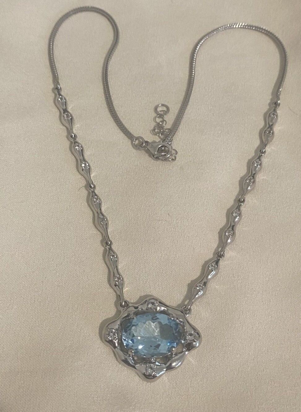 Sky Blue Topaz Rhodium Over Sterling Silver Necklace 14.34ctw
